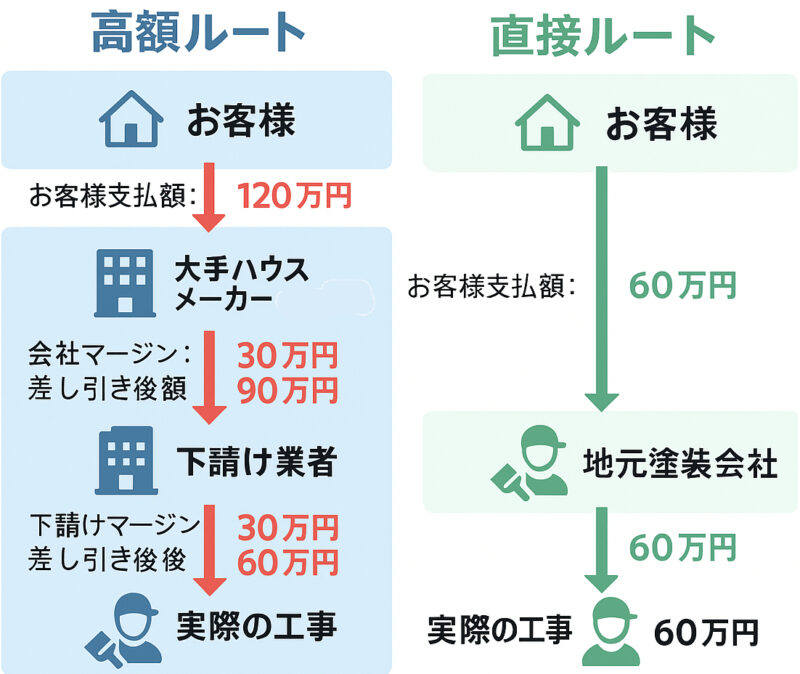 高額vs直接